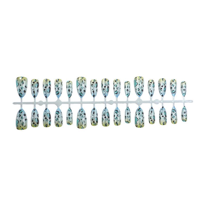 30pcs Leopard Print Cat Eye Almond Manicure Tips - Exquisite, Versatile, Wearable Nails In Stock