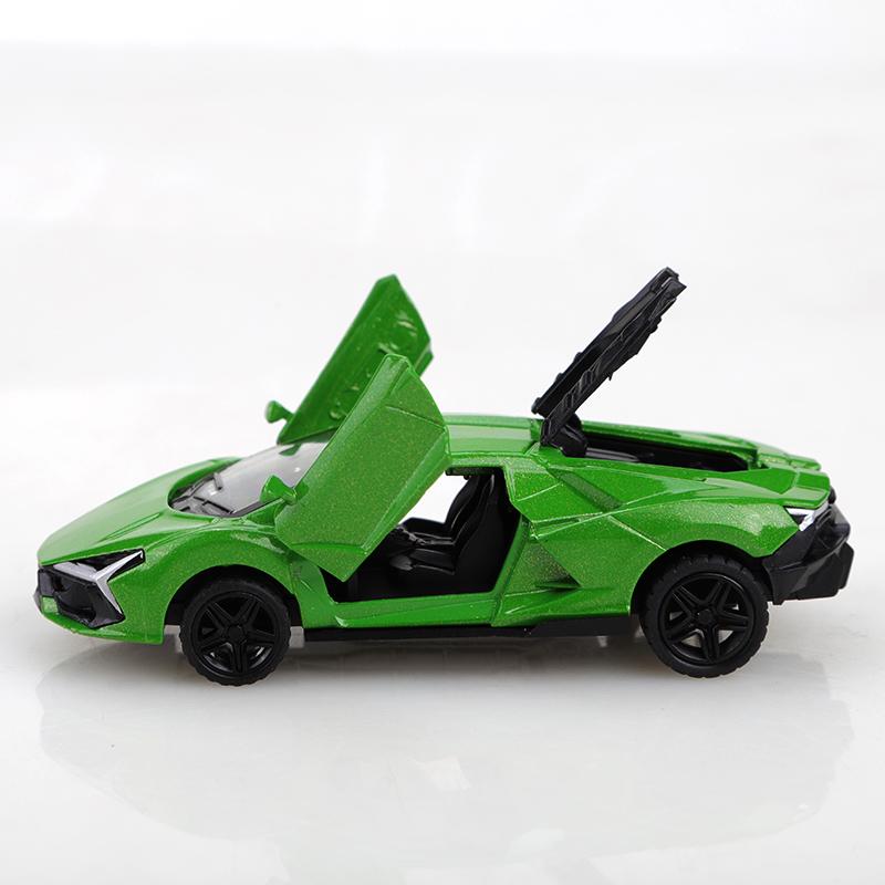 (Bagged) 1:43 Die-cast Metal Car, Imitation SVJ Pull-back Racing Car, Boy's Toy, Three Doors Openable, Small Scale Pocket Car