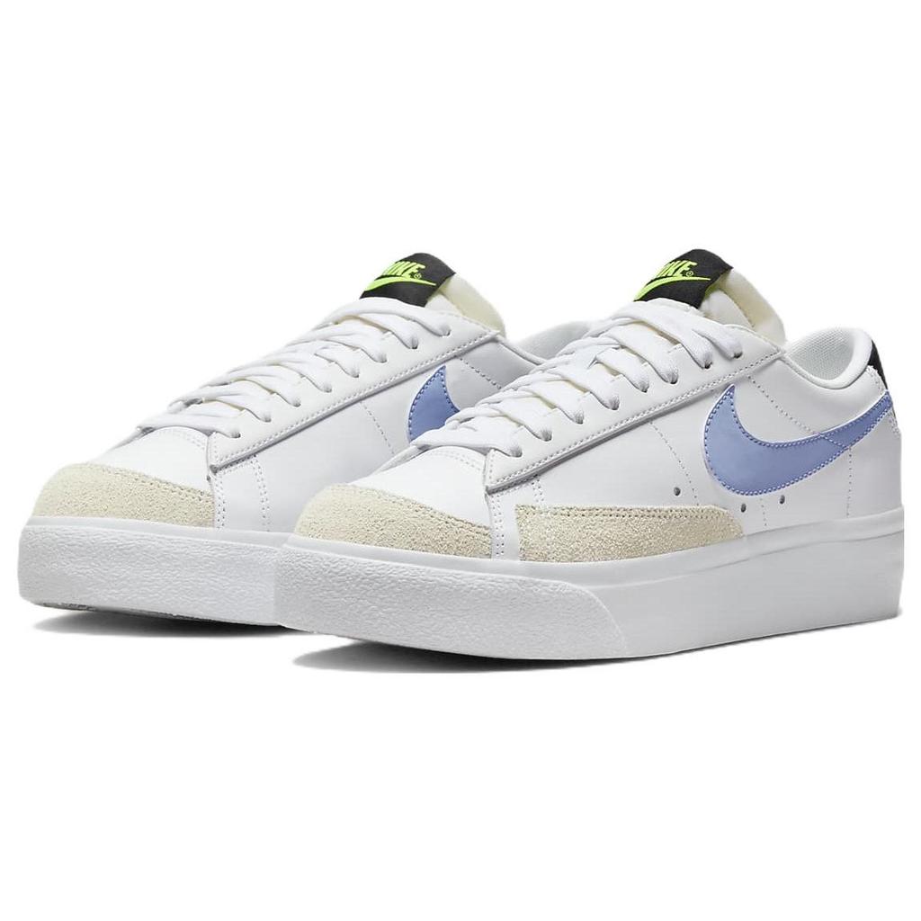 Nike  Blazer Low Platform White Cobalt Bliss Women Sneakers Volt Black FJ0738-100