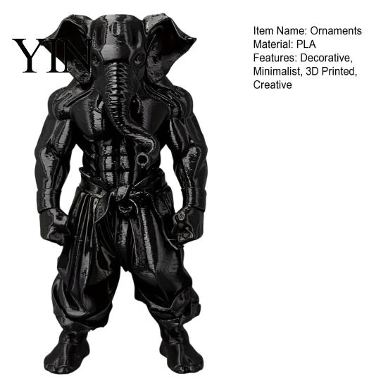 Fitness Enthusiast Gift 3D Printed Elephant Fighter Figurine, Mythical Fighting Style Ornament, Animal Gaming Cabinet Ornament Statue Desk Decor