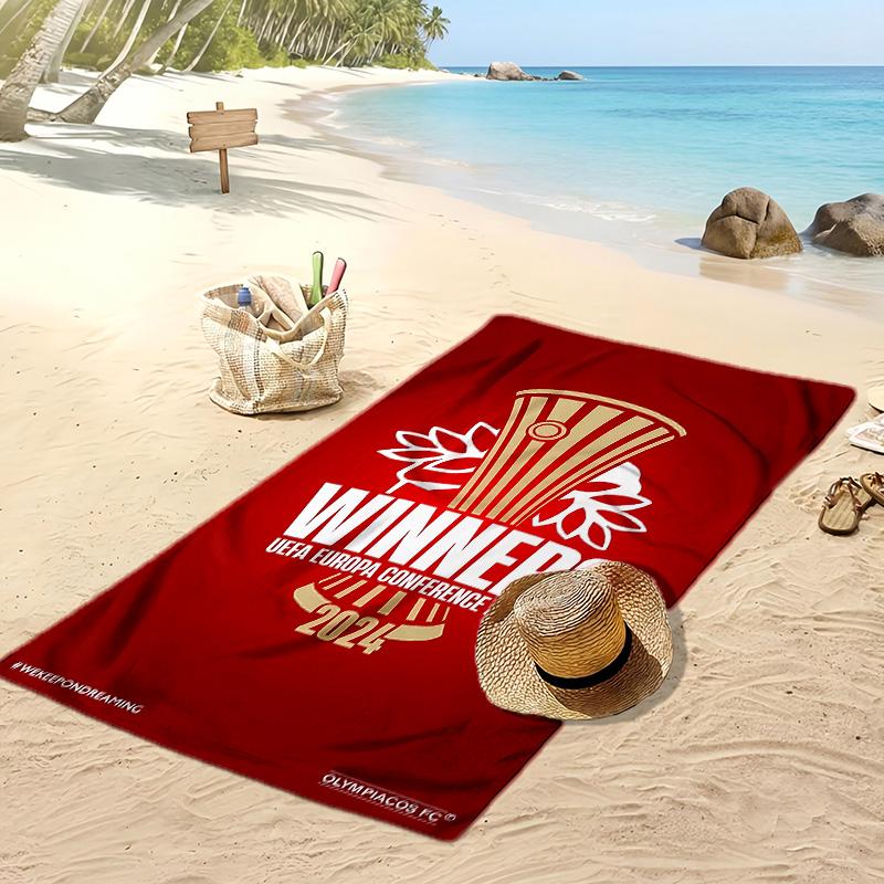 Olympiacos FC Bedrucktes Strandtuch Schnelltrocknend Weiches Handtuch Tragbare Große Rechteckige Stranddecke für Reisen Schwimmbad