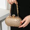 Clutch Bag Banquet Celebrity Diamond Gold Shiny Dinner Bag Small Handbag Fashion Temperament Rhinestone Chain Handbag