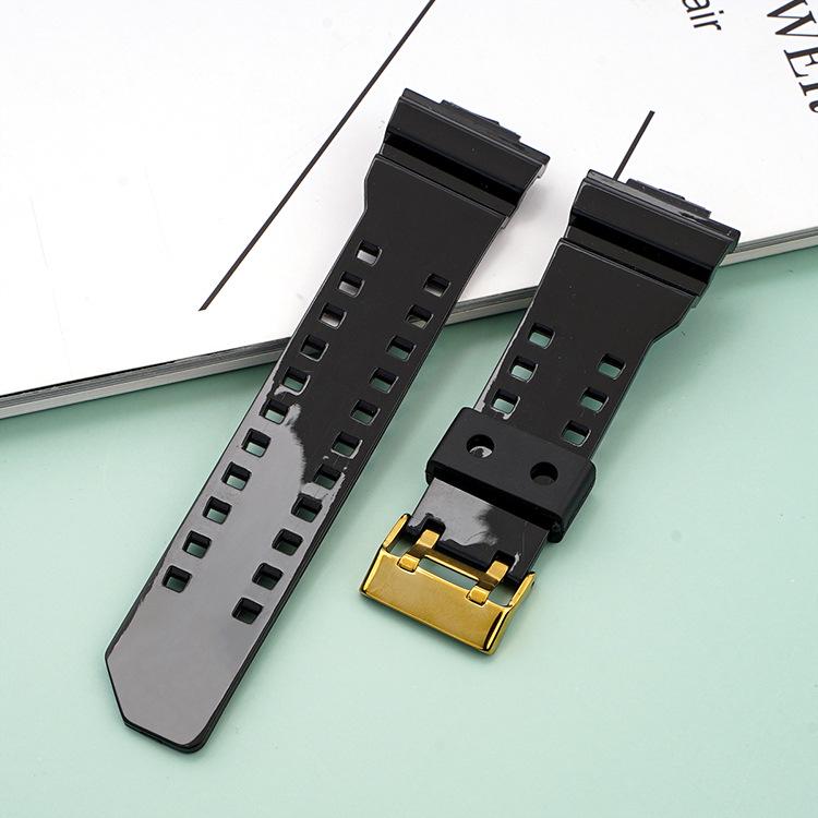 Black Gold Rubber Resin Watch Strap for Casio GA110/400/700/GD120/140