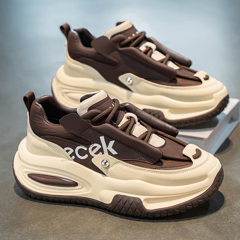 Shoes new spring and autumn new youth leather waterproof sports platform casual dad shoes
