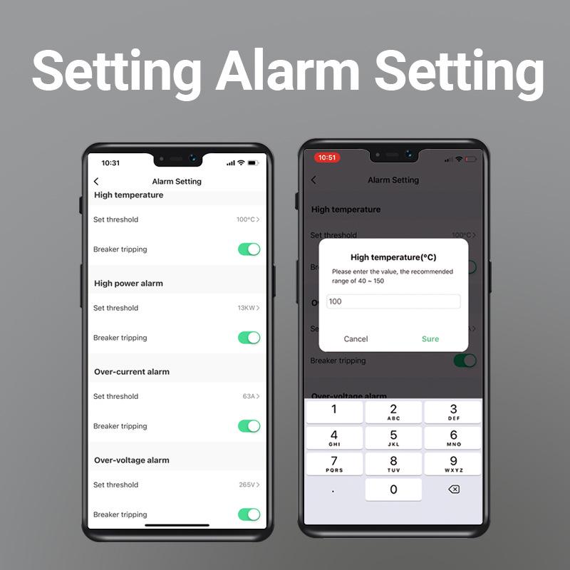 ZigBee Tuya Smart Circuit Breaker with Remote Control, Timer, Metering, Overcurrent and Overvoltage Protection, and Alarm.