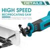 21V Cordless Brushless Reciprocating Saw Saber Saw with 4PCS Blades Li-ion Battery Metal Pipe Wood Cutting Tool New