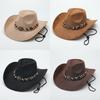 Cowboy Hat Men Women Outback Wool Felt Sunshade Sunhat For Casual Travel