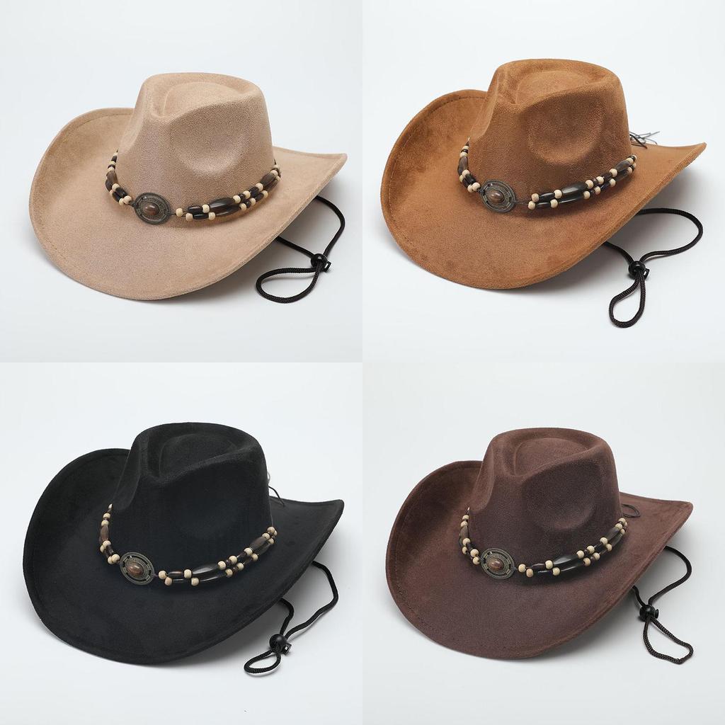 Cowboy Hat Men Women Outback Wool Felt Sunshade Sunhat For Casual Travel