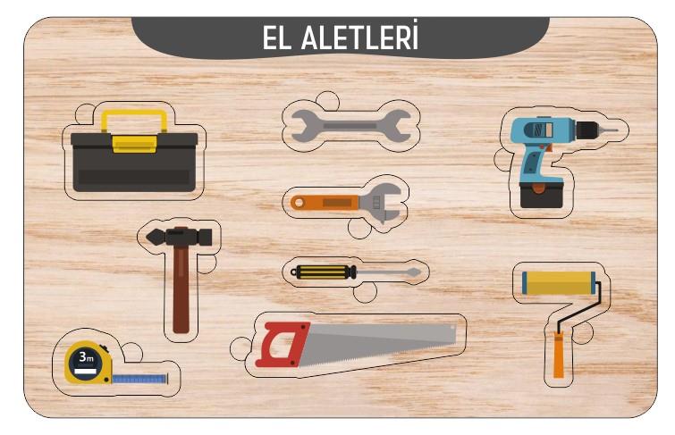 

Educational Wooden Puzzle Hand Tools Visual Memory Educational for Kids