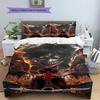 Attack on Titan Pattern Bedding,Quilt Set Quilt Cover Pillowcase Home Birthday Gift (1 * duvet cover + 2 * pillowcase, without core)