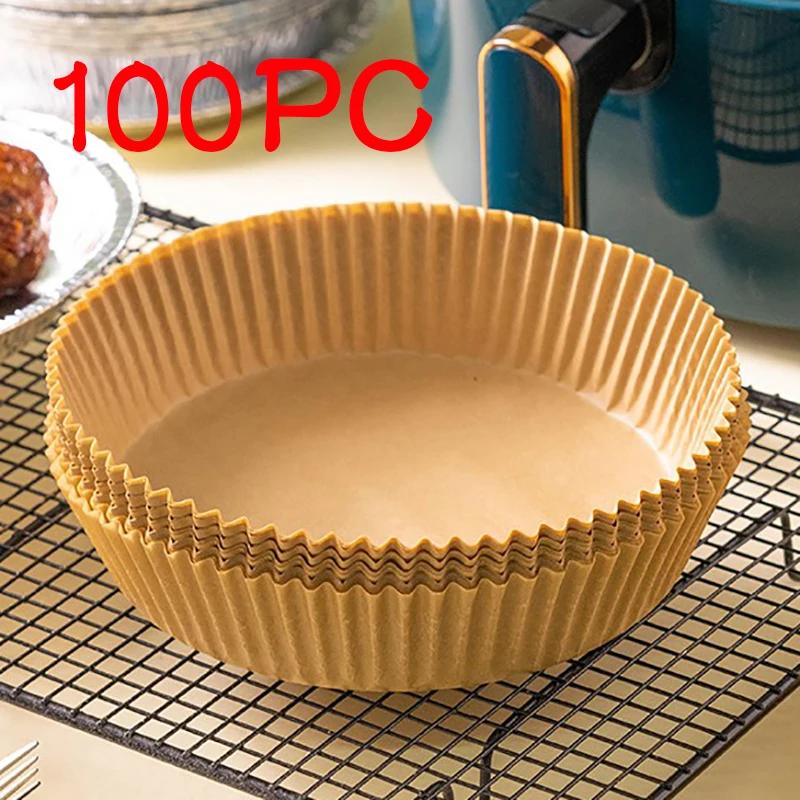 

Air Fryer Disposable Paper Liner Set Non-Stick Disposable Air Fryer Parchment Paper Baking Paper for Roasting Microwave Baking кавовий