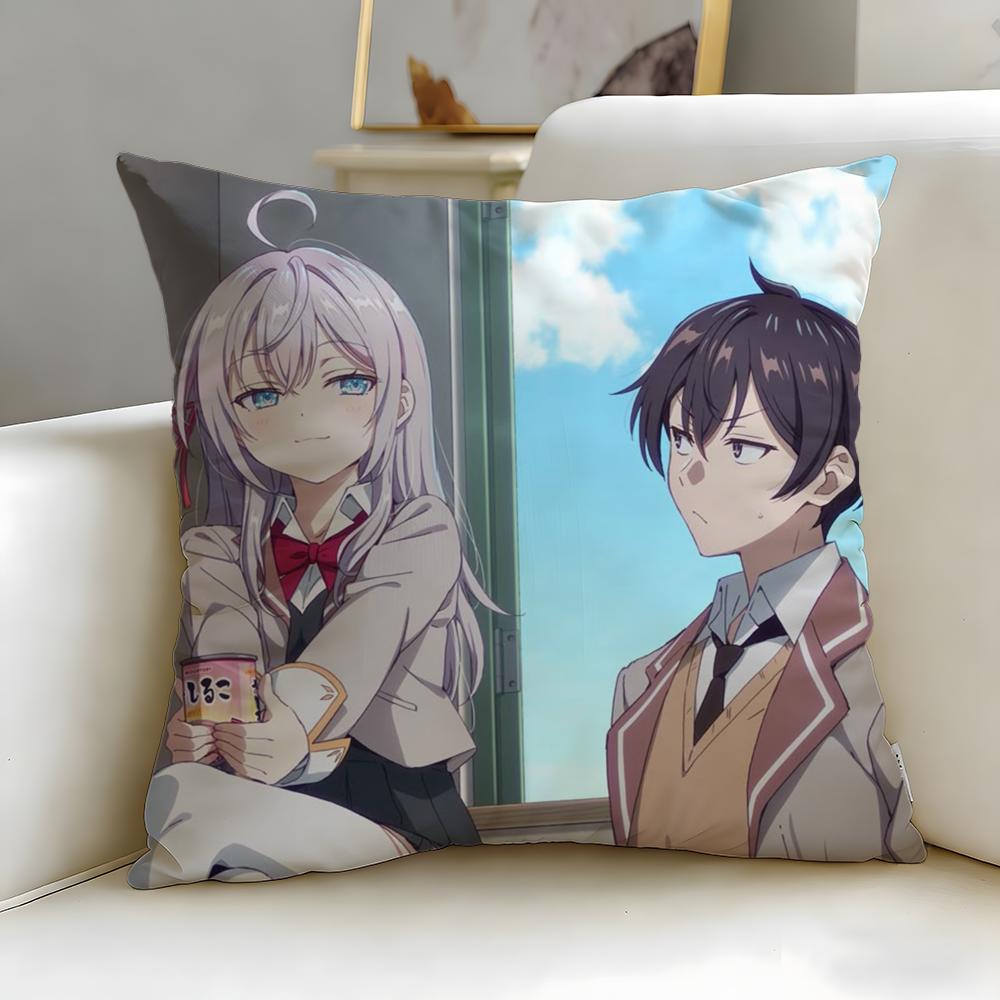 classic anime Alya Hides Feelings Cushion Cover Soft EasyWash Pillow Case Versatile for Couch Bed Travel and Office