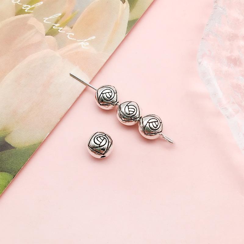 

Древние серебряные бусины ручной работы бусины со сквозными отверстиями и россыпью ручная работа DIY браслет ожерелье аксессуары материал для аксессуаров пакет 1pcs серебряный