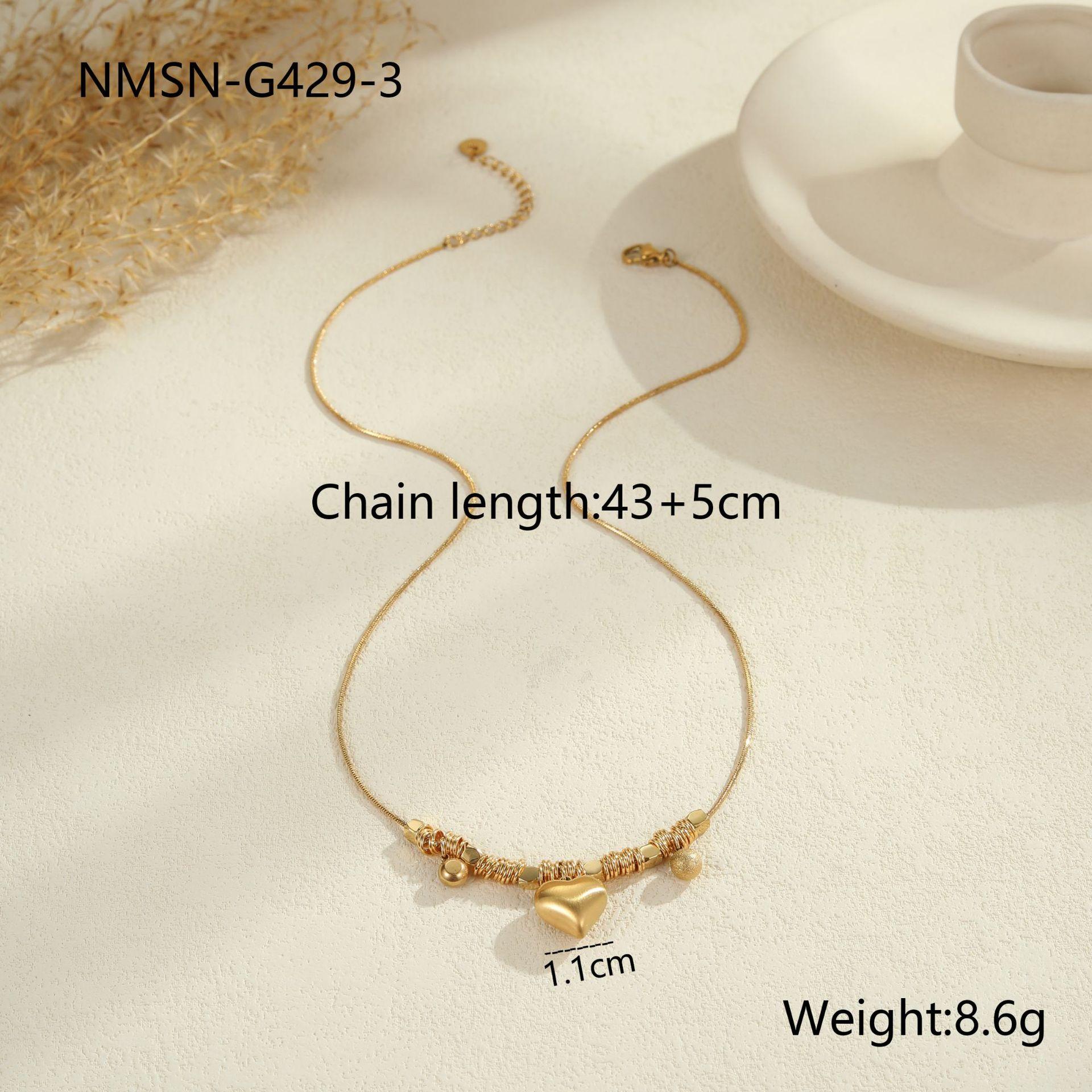 GEMCHIC Women s Stainless Steel Brushed Heart Pendant Necklace Layered Chain Choker Elegant Geometric Jewelry
