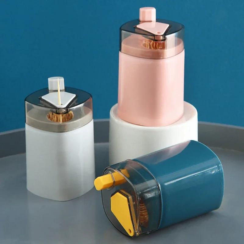 Automatic Toothpick Holder Dispenser Creative Press Type Portable Toothpick Box for Home Kitchen Dining Table