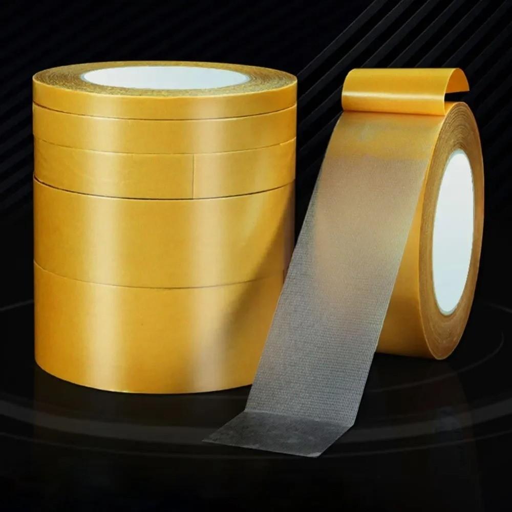 4Rolls Heat Resistant Cloth Base Tape Strong Adhesion Fiber Mesh Tapes Double Sided Tape  Bathroom