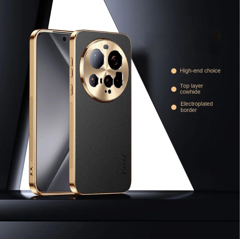 Case For Xiaomi 15 Ultra PU Leather Texture Lichee Pattern Plating Shockproof Cover For Xiaomi 15Ultra Lens Protection Cases