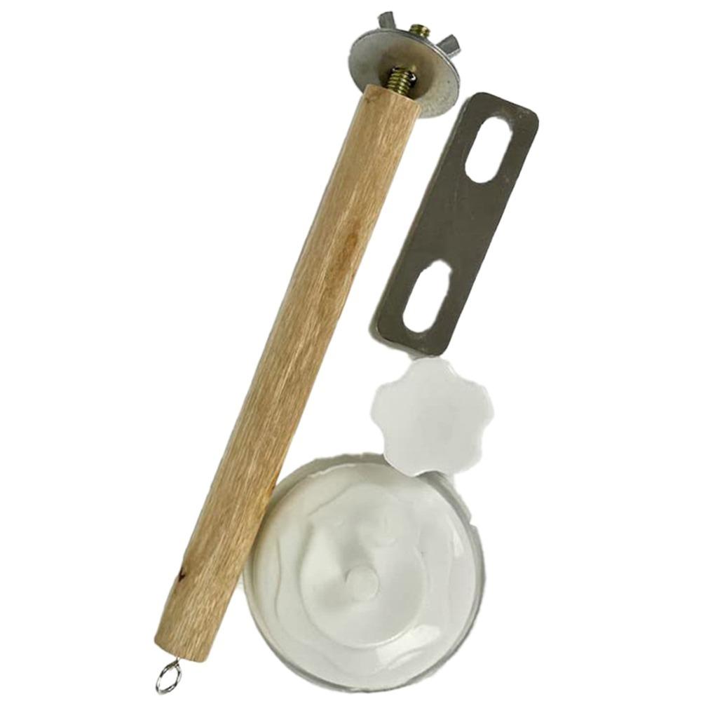 Wood Suction Cup Bird Stand Safe Teeth Grinder Bird Toy Bracket Bird Bath Perch Stand  Sun Birds