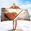 Love Series Pattern Seaside Vacation Beach Towel Swimming Bath Towel Microfiber Towel