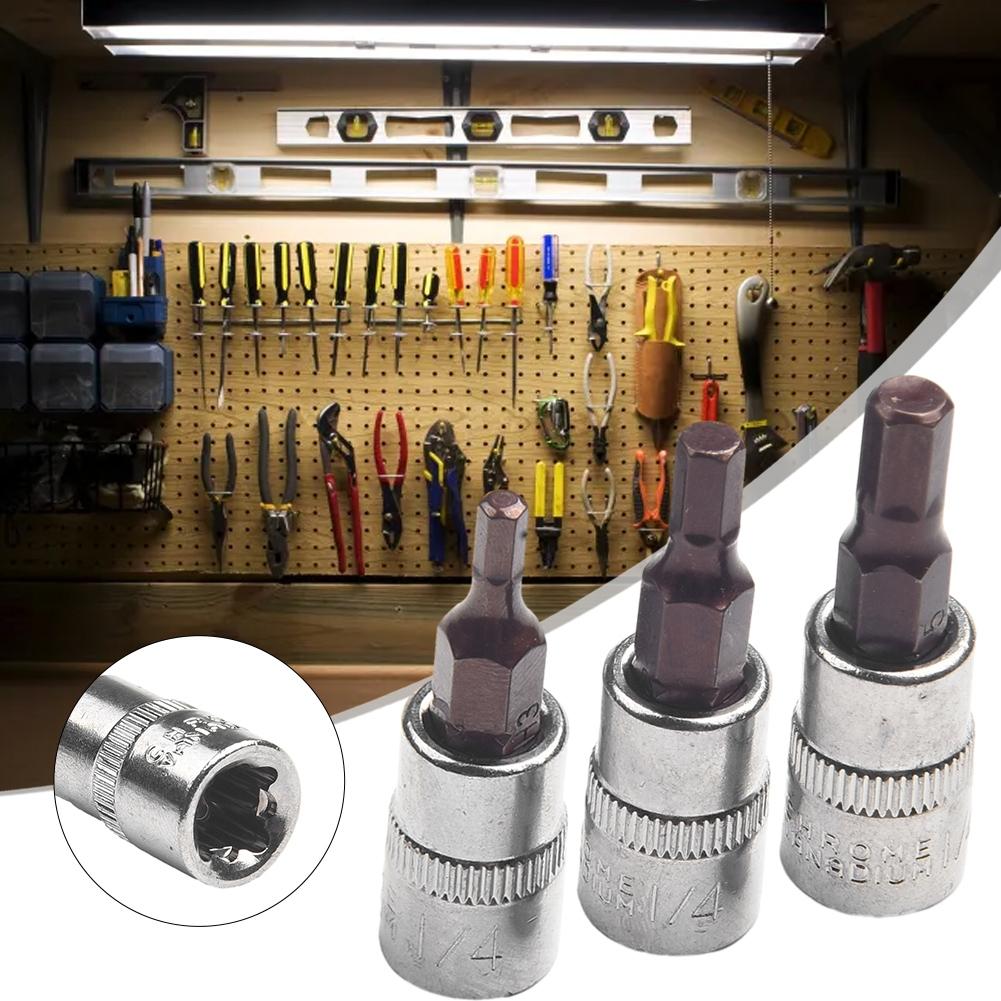 Replacement Accessories Screwdriver Bit Silver 3Pcs Chrome Vanadium Steel