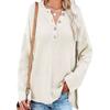 Women S Solid Color Half Open Button Pullover Long Sleeve Sweater