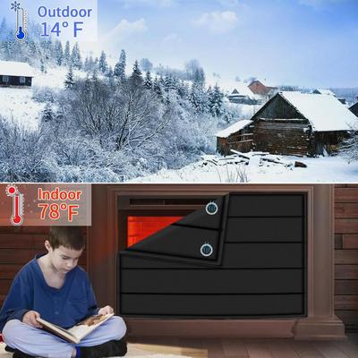 Fireplace Blocker Blanket Fireplace Draft Stopper With Built-in 12 Strong Magnet Stops Heat Loss Flame-Retardant Fire Place