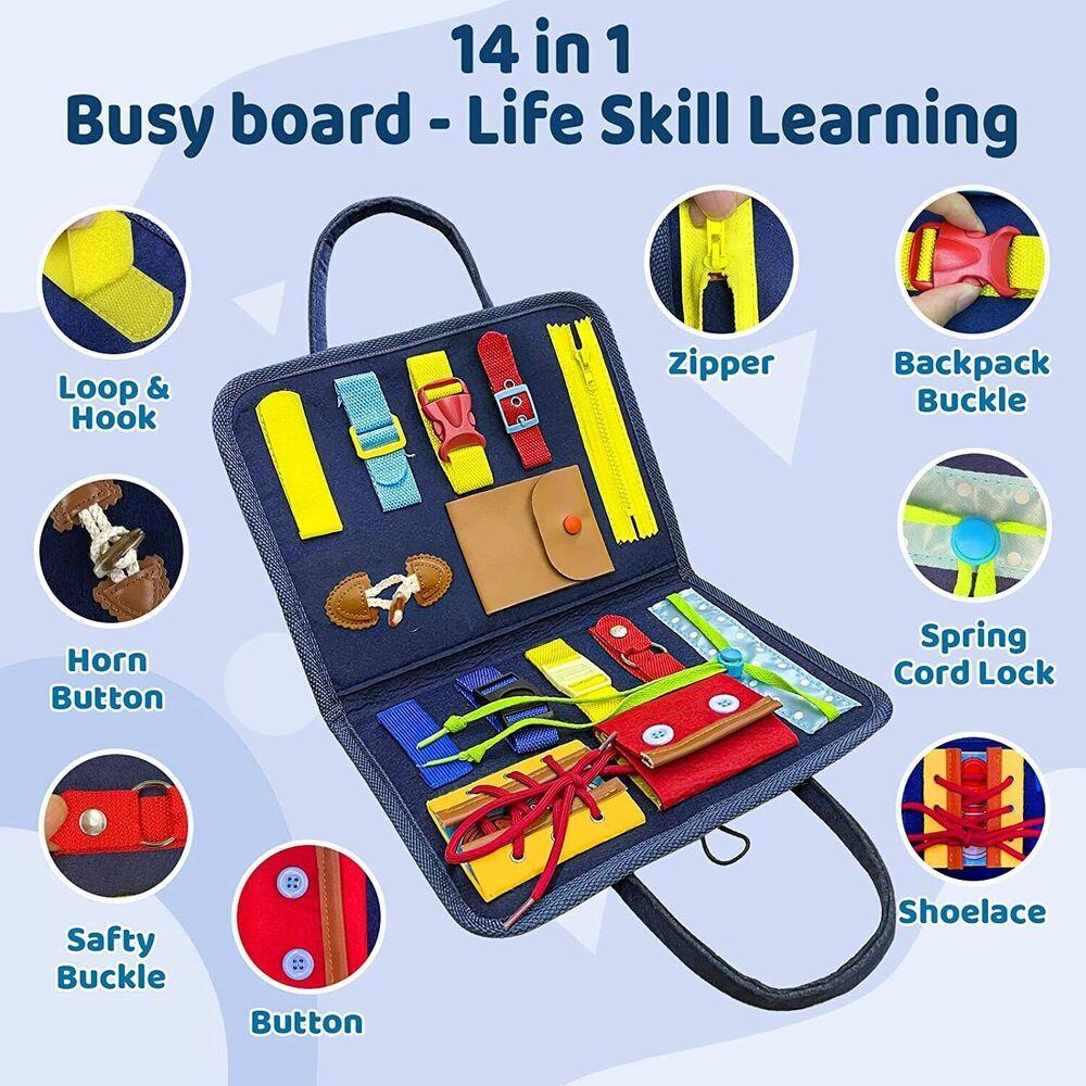 Montessori Baby Toys Baby Busy Board Buckle Training Educational Learning Toy Preschool Toys for Kids