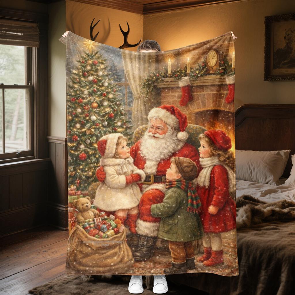 Christmas Plush Blanket Soft Comfortable All Seasons Perfect Sofa Office Naps Outdoor Travel Makes Great Gift