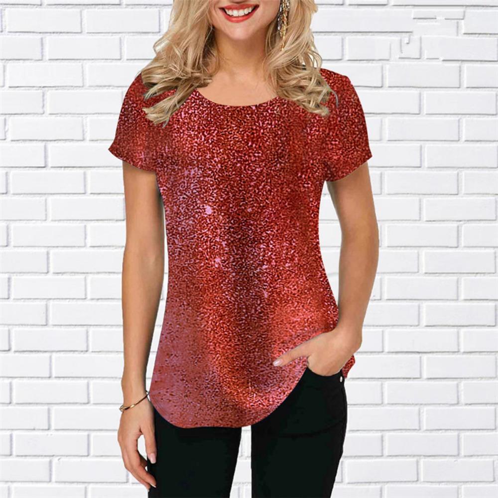 

Повседневная женская футболка с коротким рукавом, градиент тай-дай, уличная одежда, 3D-принт, пуловер, топ, лето, короткий рукав 6XL