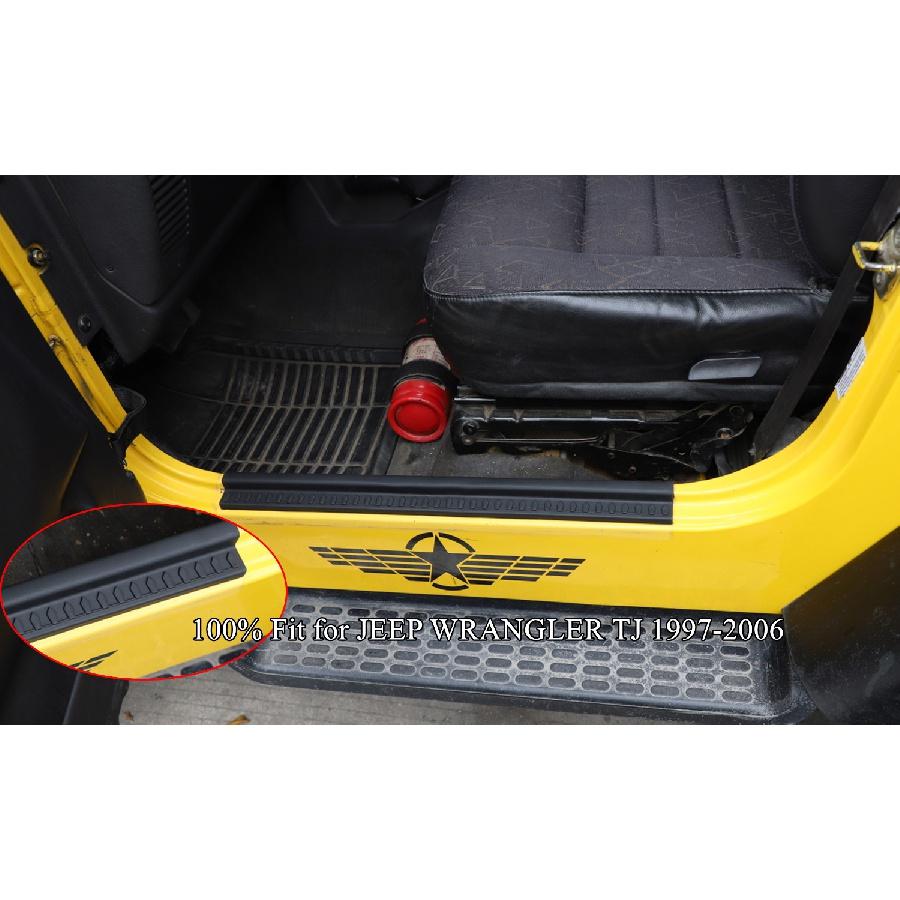 Rubber Car Door Sill Scuff Plate Pedal Entry Guard Protector Cover for Jeep Wrangler TJ 1997-2006 Interior Mouldings