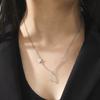Geometric Round Heart Choker Necklace for Women Stainless Steel Minimalist Simple Clavicle Neck Chain Jewelry