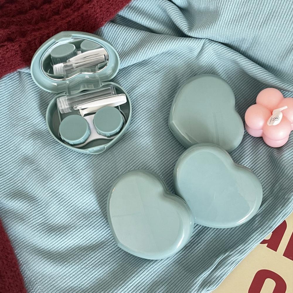 Candy Colored Lens Box Non-Toxic Heart Shaped Contact Lens Case Portable Lens Storage Case Ins For Instagram Enthusiasts Gift