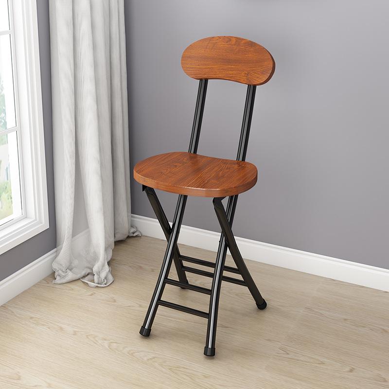 Portable Folding Dining & Leisure Chair with Backrest - Adult Indoor/Outdoor Round & Tall Stool