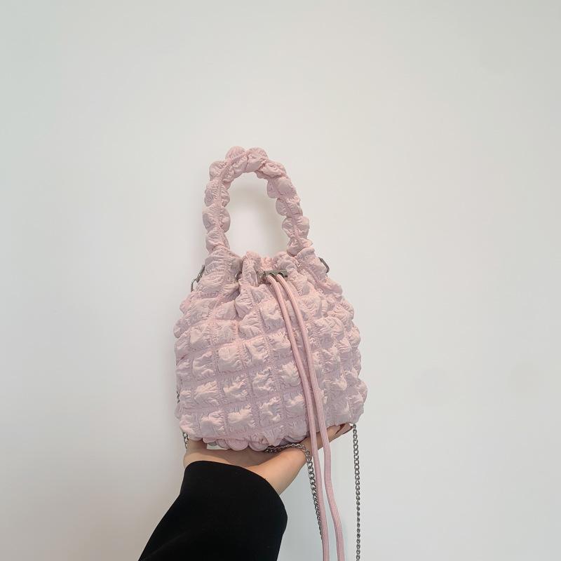 Cute Fresh Bubble Bag Fashionable New Style Pleated One Shoulder Crossbody Bag Personality Ins Bucket Women