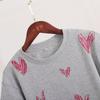 GMXIA Love Heart Print T-shirt Summer New Street Trend Hand-painted Love Heart Print Short-sleeved T-shirt