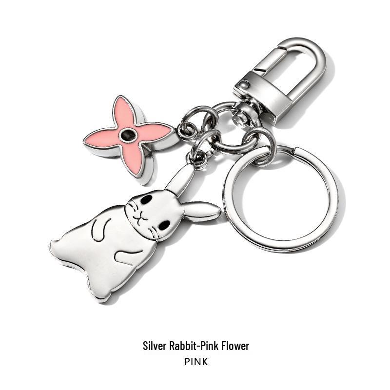 SP-133 Metal Keychain Pendant: Little Rabbit Cartoon Creative Bag Accessory