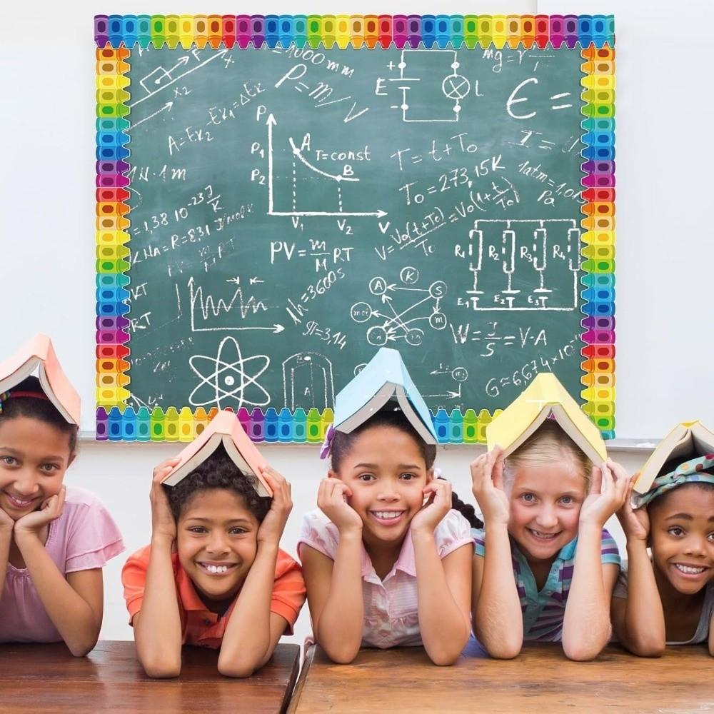 1Roll Self Adhesive Chalkboard Bulletin Board Border Paper 3inch Border Classroom Decors DIY Border Trim Sticker Handmade Crafts