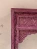Cadru Jharokha din Lemn Floral Cioplit Manual: Decor de perete Rajasthani vintage