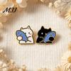 Alloy Badge Pin Holding Fish Cartoon Cat Brooch, Enamel Kitten Pin, Hats Decorative Pins Animal Clothing Accessories for Backpacks Scarves Jackets