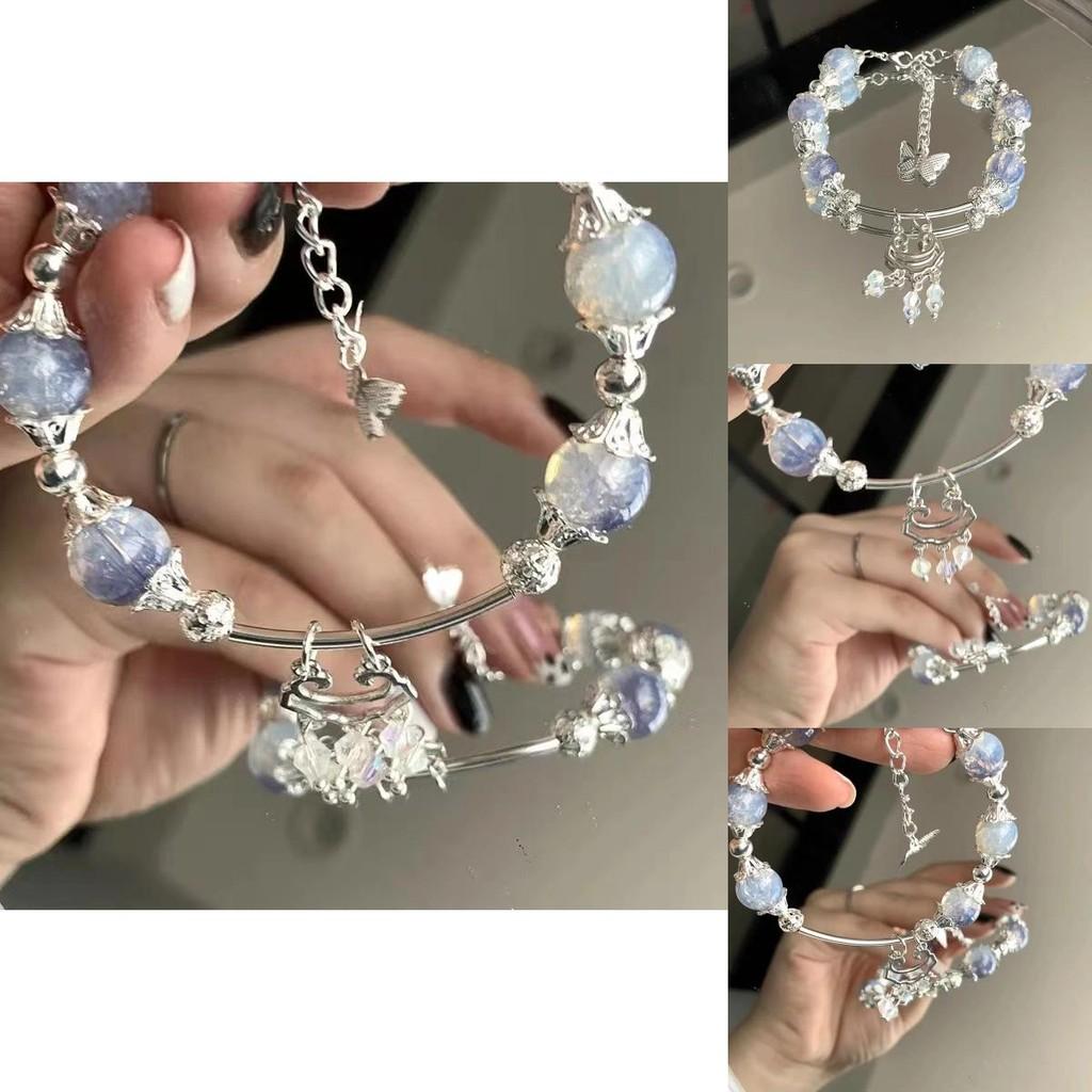 Beaded Trendy Butterfly Bracelet For Women Elegant Alloy Plated Fashion Summer 2024