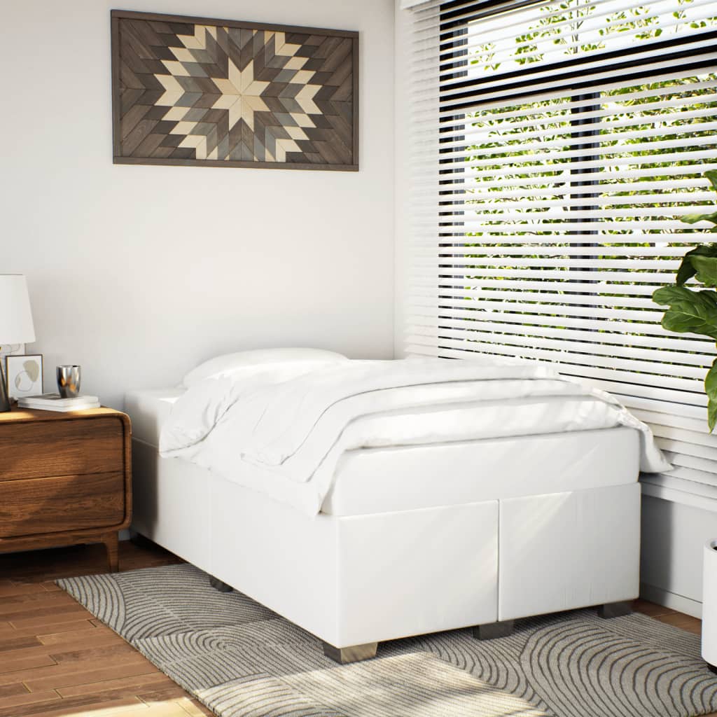 Bed Frame White 120 x 200 cm Faux Leather