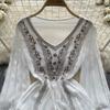Floral Embroidery Spring Loose Blouse Elegant Bohemian Design Long Sleeve Ladies Fashion  Summer Casual Shirt