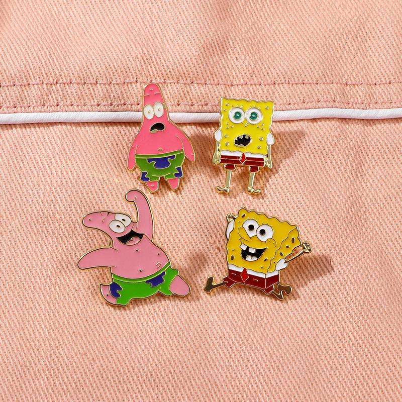 Peripheral Brooch Cartoon Cute Patrick Star Anime Peripheral Clothes Accessories Dripping Oil