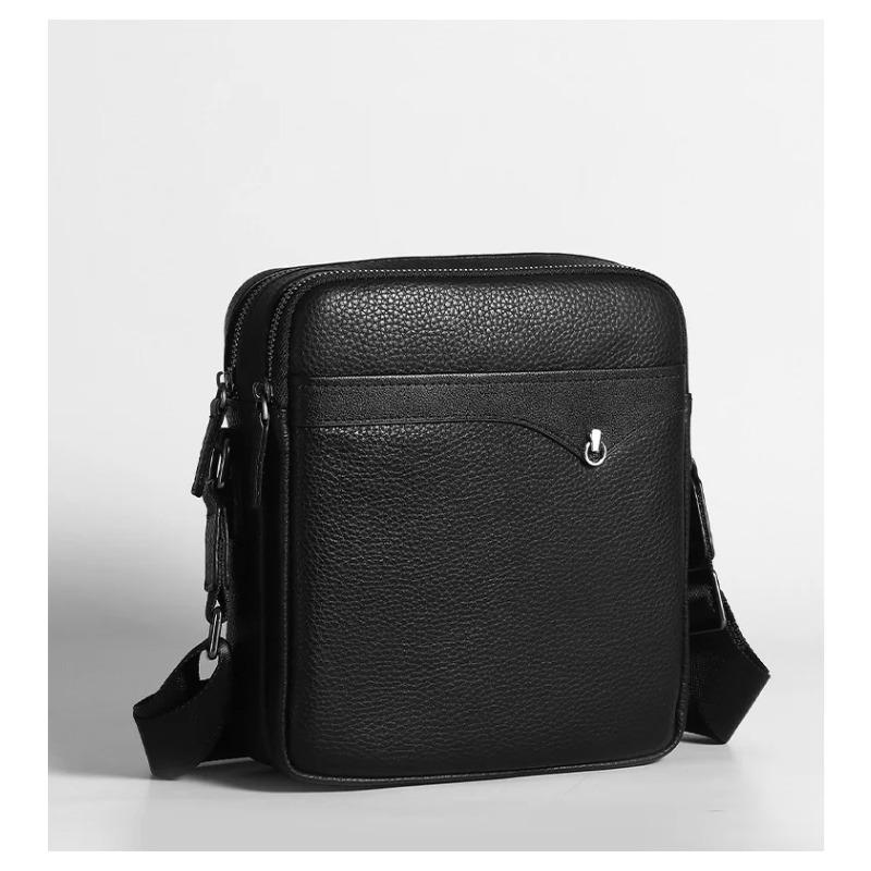 

Luxury Men s Genuine Leather Messenger Bag Fashion Designer Crossbody Shoulder Bag for Travel Business Card Holder Pocket чорний