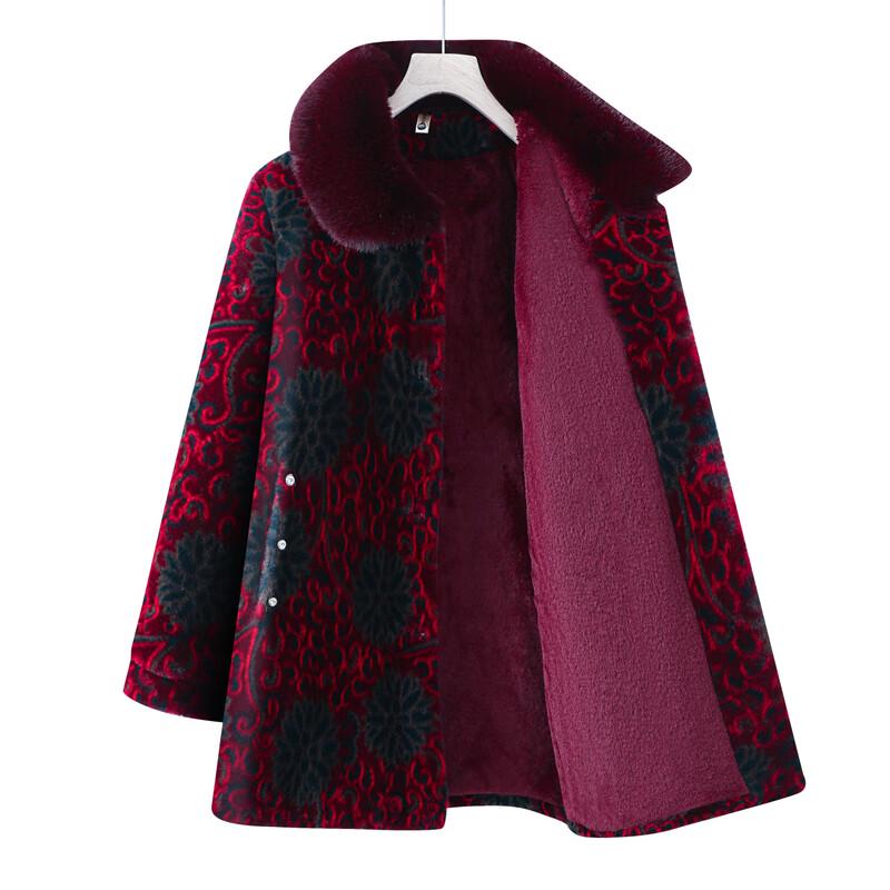 Yalu Women's Warm Floral Plus Velvet Winter Jacket