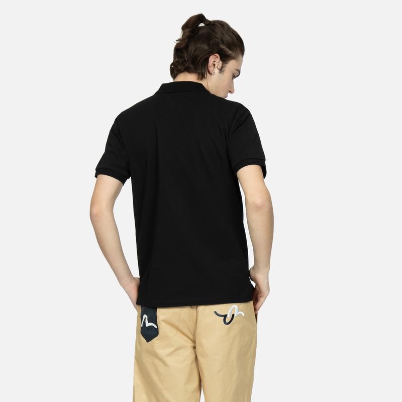 Evisu Little Seagull Pocket Pattern Embroidered Short Sleeve Polo Shirt Men Polo Shirts 2ESHTM3PS549XXCT