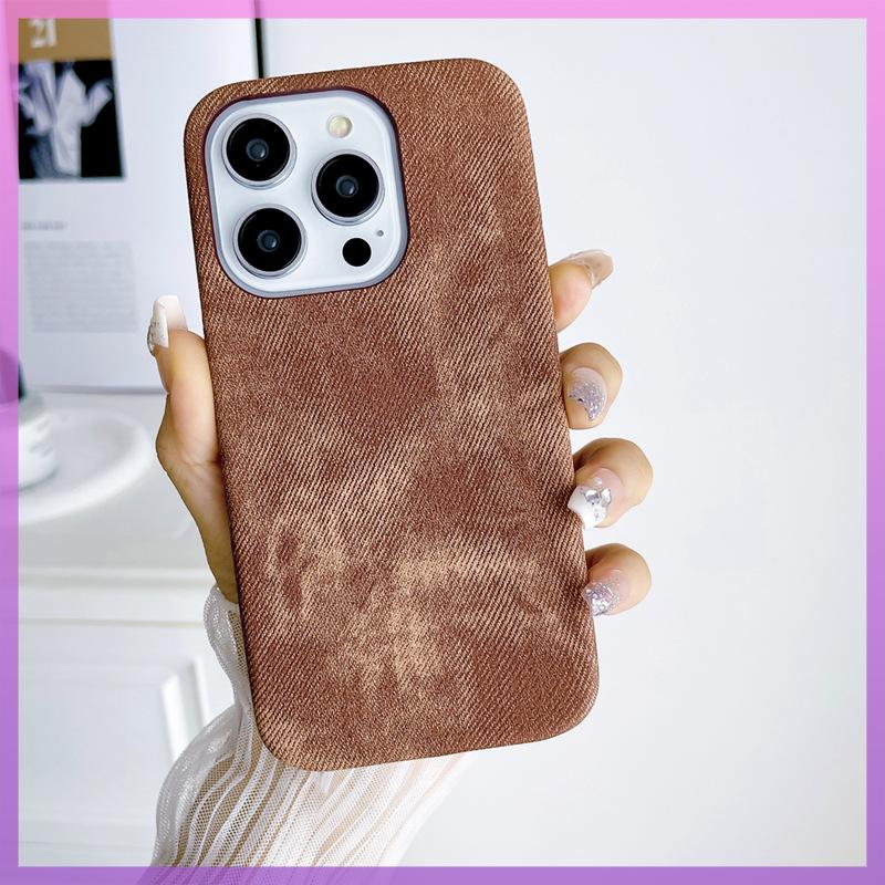 Applicable to Apple 16 mobile phone case 14promax canvas denim 15iPhone13 Internet celebrity 12 anti-drop 11 male case