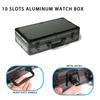 AUKURA Watch Organizer Aluminum Watch Storage Hard Watch Travel Padded Case for Watch Display and 10 Slots Case, Box, Box, Organization,