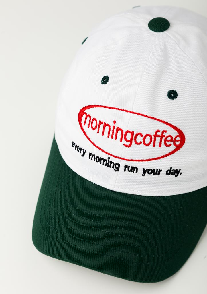 Moningkeopileonkeulleob Morning Coffee Round Logo Two-Tone Ball Cap Green