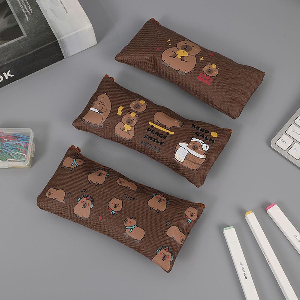Multi-function Stationery Storage Bag Capybara Pen Bag Cartoon Pen Pouch